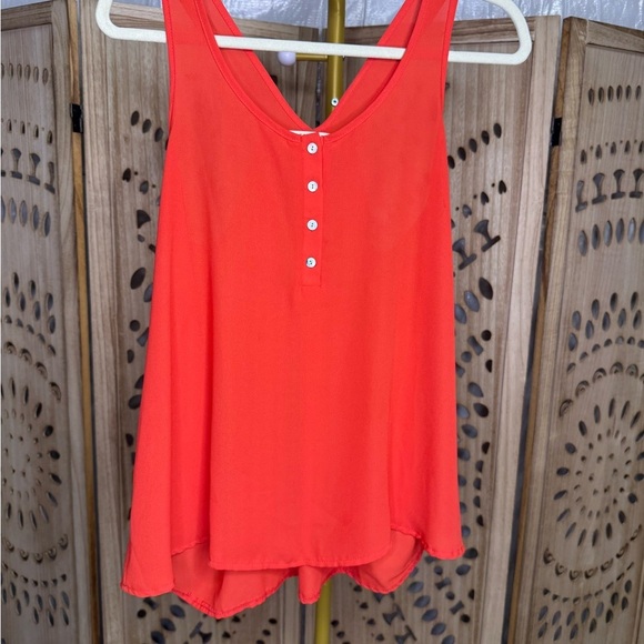 Pink Rose Orange Red Sleeveless Tank Top - Picture 2 of 5